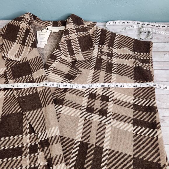 Treasure & Bond Fleece Plaid Jacket OS NWT - Picture 7 of 9